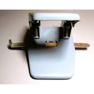 Two-Hole Paper Punch Gray Metal Adjustable 30 Pages Removable Clippings Tray
